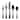 Oneida James Street Satin Black 20 Piece Flatware Set
