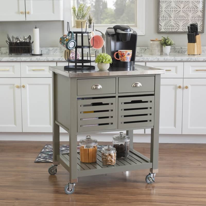 Eileen Rolling Kitchen Cart with Storage