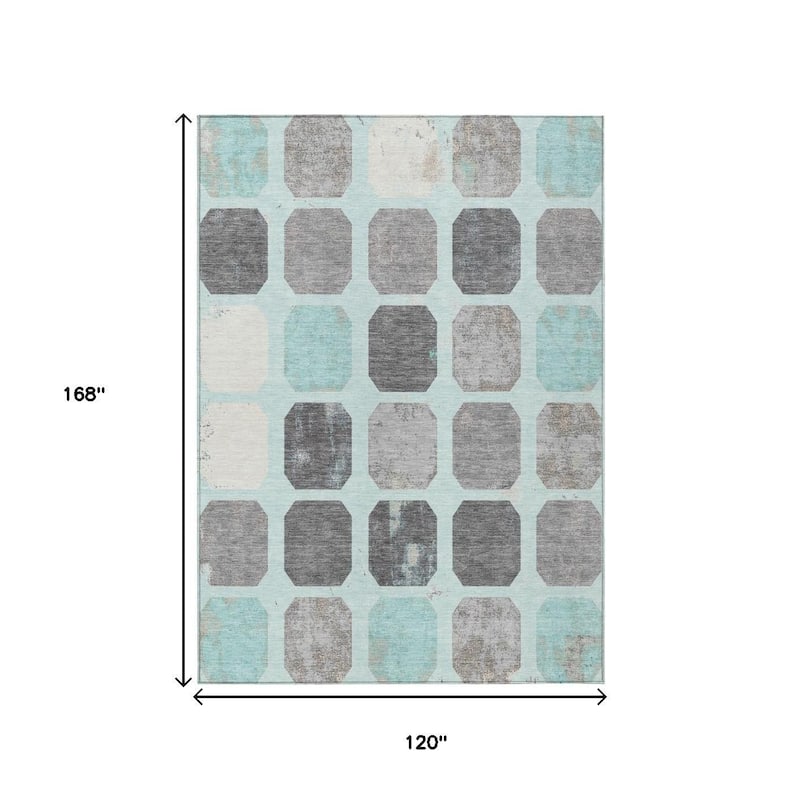 HomeRoots Geometric Transitional Rectangle Outdoor Rug