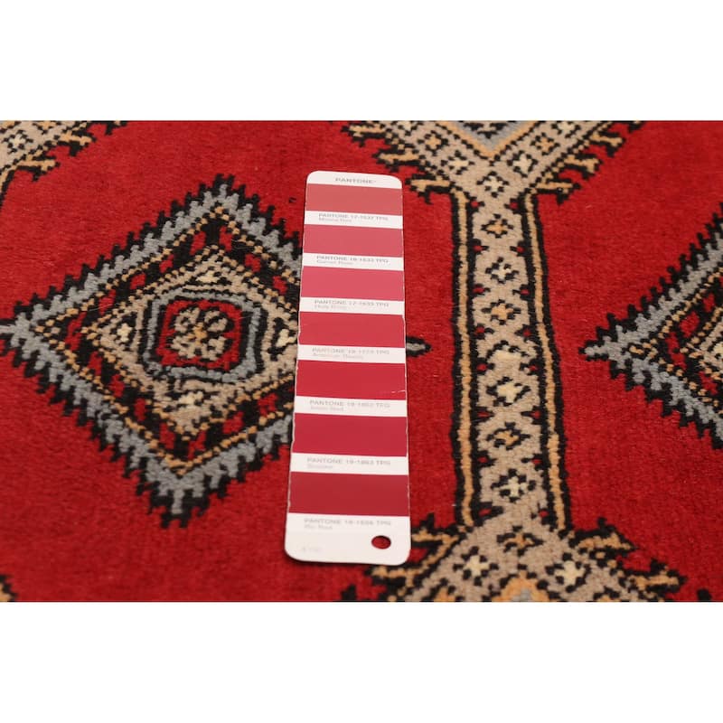 Finest Peshawar Bokhara Red Rug 5'6" x 7'10" - 5'6 x 7'10