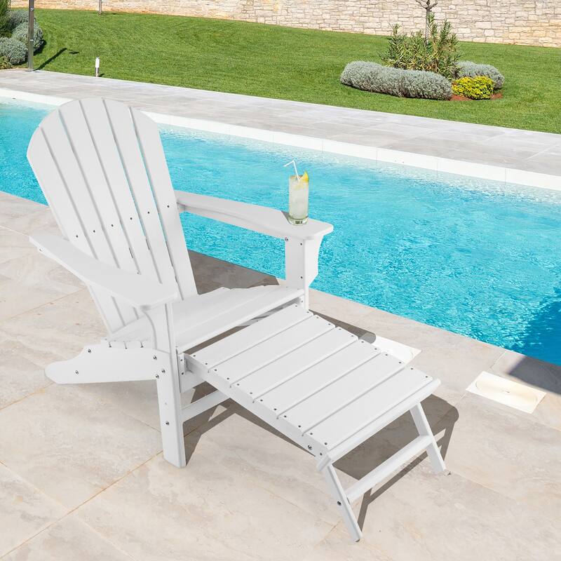 Costway 2 PCS Outdoor Patio HDPE Adirondack Chair Beach Seat - 29''x 53''x 37.5''