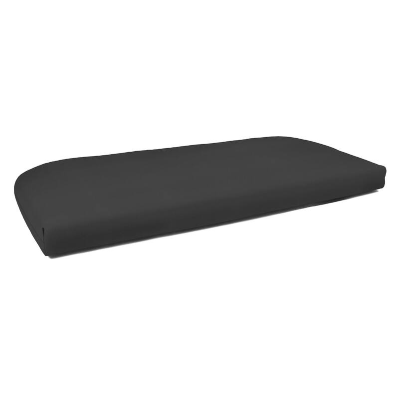 Sunbrella 43.5-inch Solid Color Outdoor Settee Cushion - Canvas Black