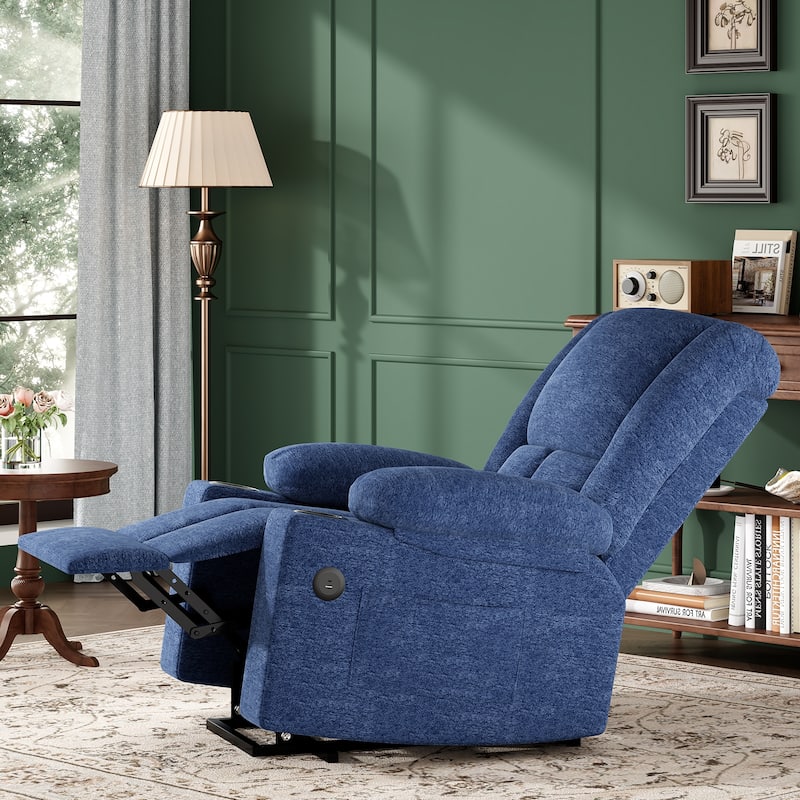 Power Lift Recliner Chair with Massage and Heat for Elderly People, USB Ports and Cup Holders