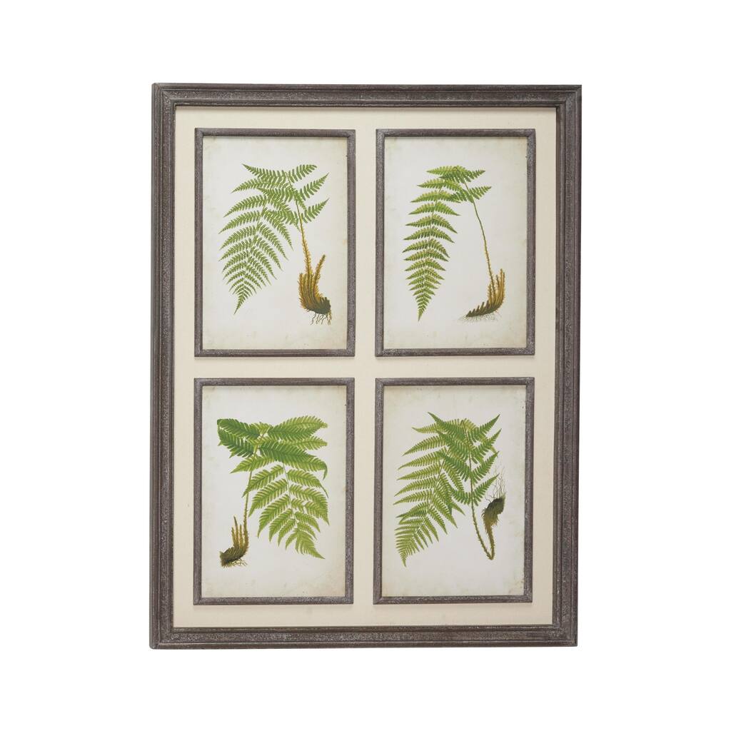 Wood Leaf Wall Decor with Cream Backing - Brown - Roche River Decor