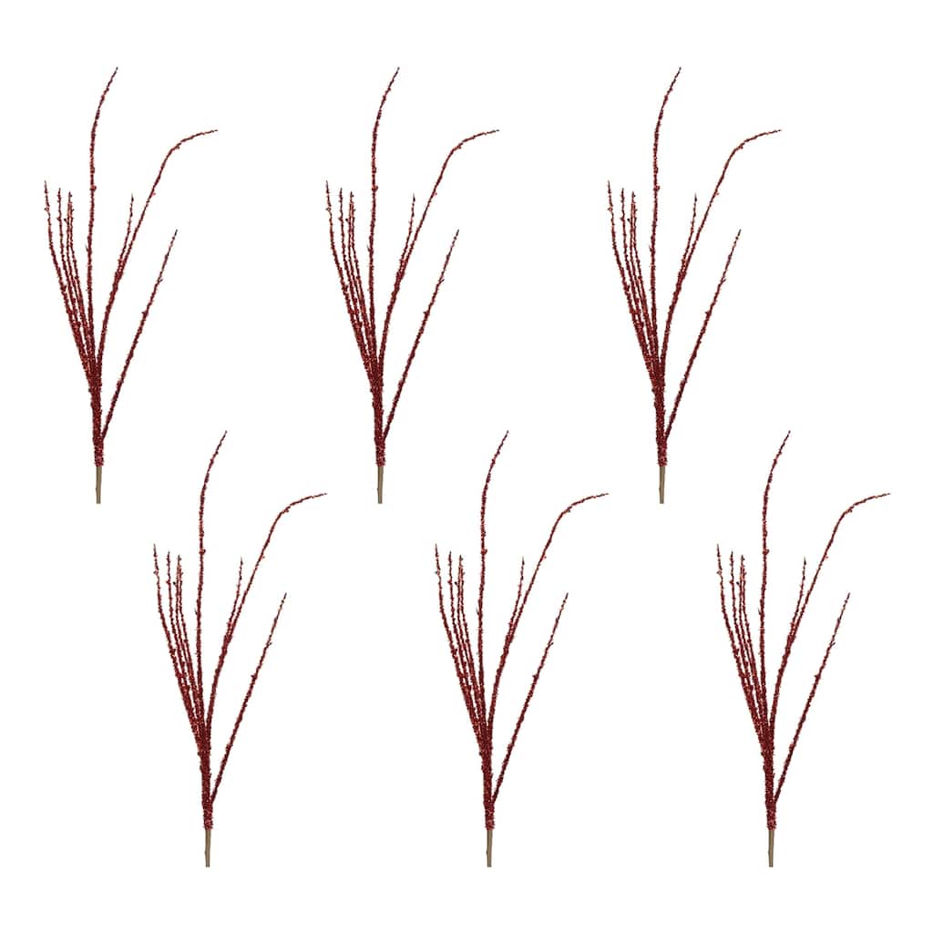 Tinsel Artificial Christmas Branch Sprays - 43" - Set of 6