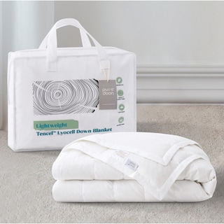 Hotel Luxury Down Cooling Blanket, Breathable Silky Soft & Smooth Lyocell Fabric