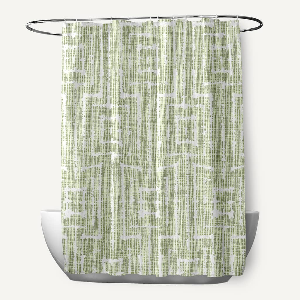 Woven Tiki, Geometric Print Shower Curtain