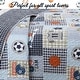 preview thumbnail 6 of 5, Taylor & Olive Blue Patchwork Sports Quilt Bedding Set