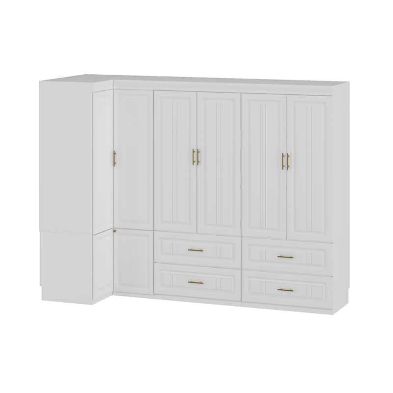 93.9"H/74.2"H Armoires Wardrobe Closet Cabinet Hanging Drawers Storage