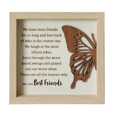 Butterfly With Text- Best Friends Plaque