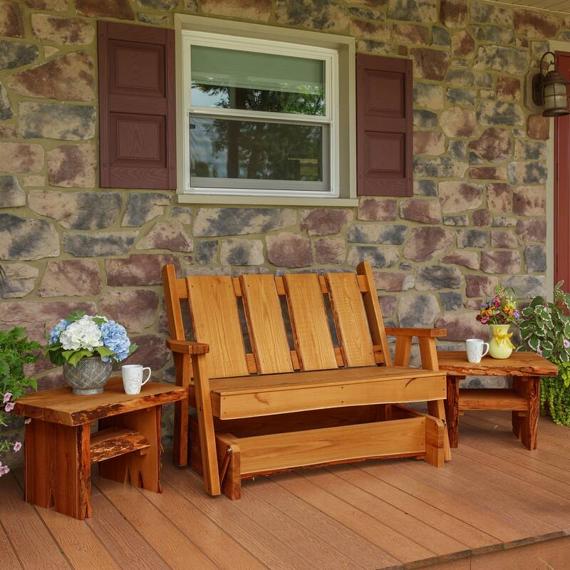 Live Edge Locust Wood 4' Timberland Glider Bench