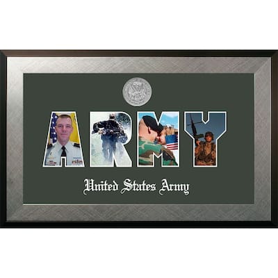 Patriot Frames Army Collage Photo Honors Frame with Silver Medallion