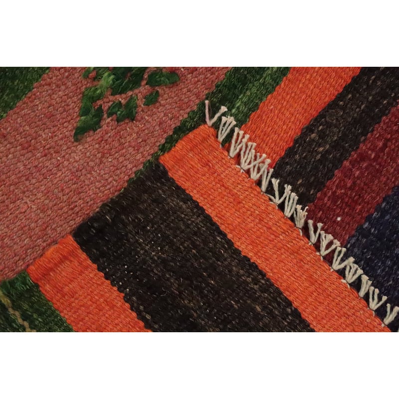 Hand Woven Oriental 100% Wool Carpet Southwestern Tribal Multi-Colored Kilim Area Rug - 10' 0'' X 6' 1''