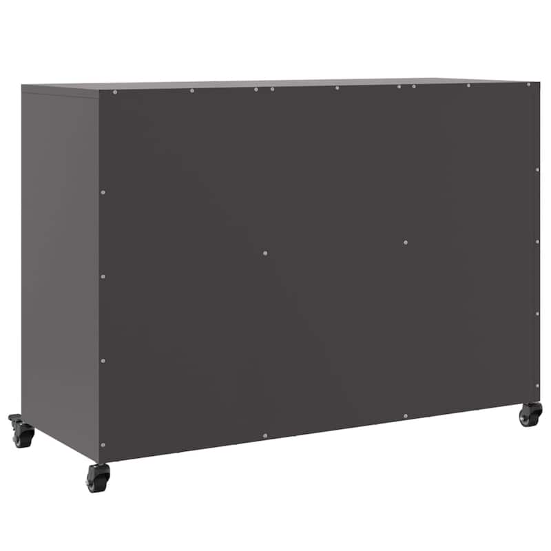 vidaXL Sideboard Black Cold-rolled steel Medium Cabinet Rectangular - 15.4 x 39.6 x 28.3