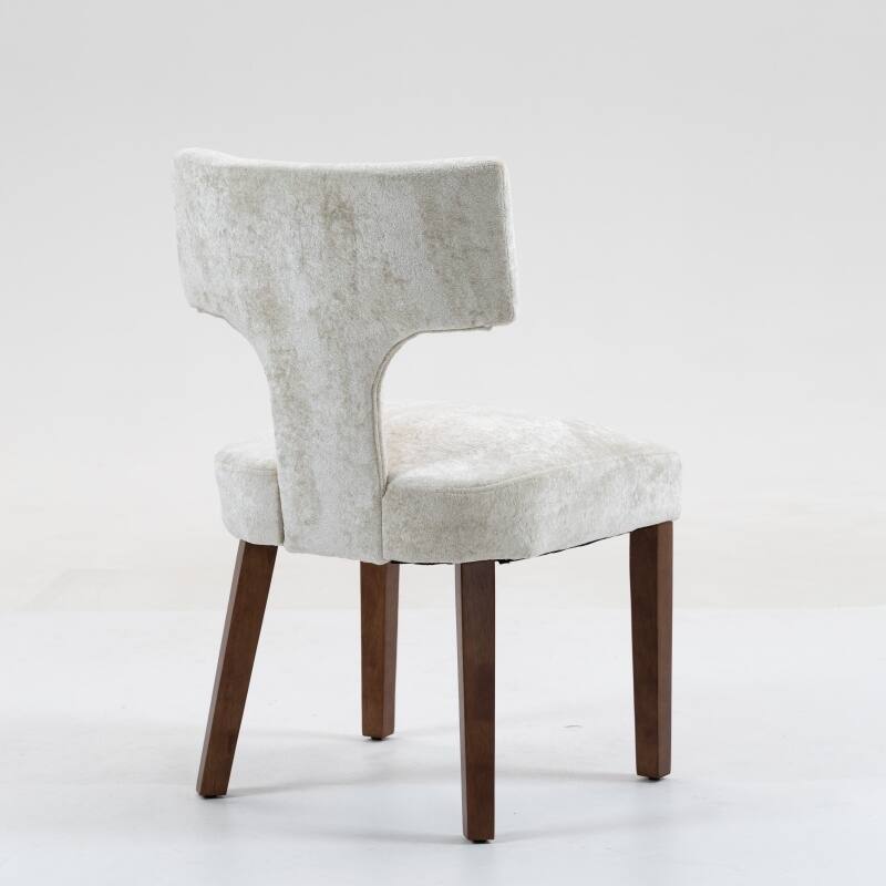 Dining Chairs Set of 2, Farmhouse Chenille Upholstered Accent Chair, Kitchen Chairs with Hardwood Frame