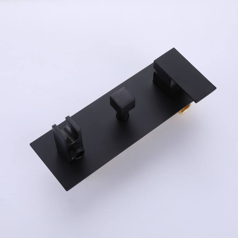 Bathroom Rain Mixer Shower Combo Set Wall Mounted Rainfall Shower Head System, Rough-in Valve Body and Trim Included