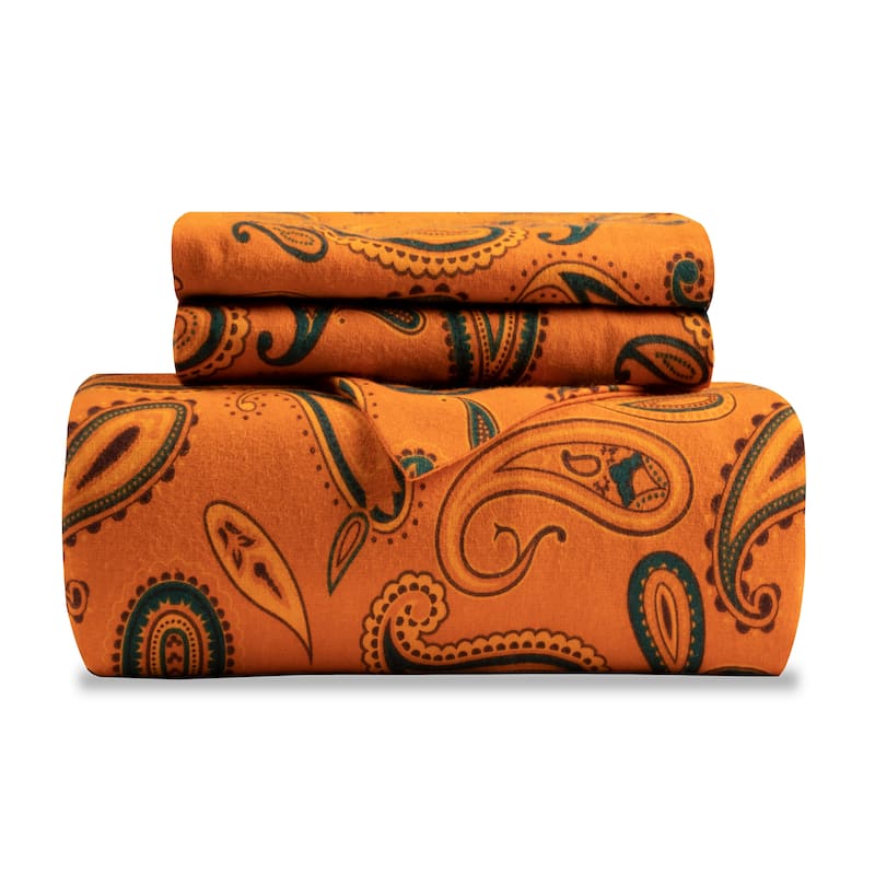 Vintage Floral Paisley Flannel Cotton Duvet Cover Set by Superior