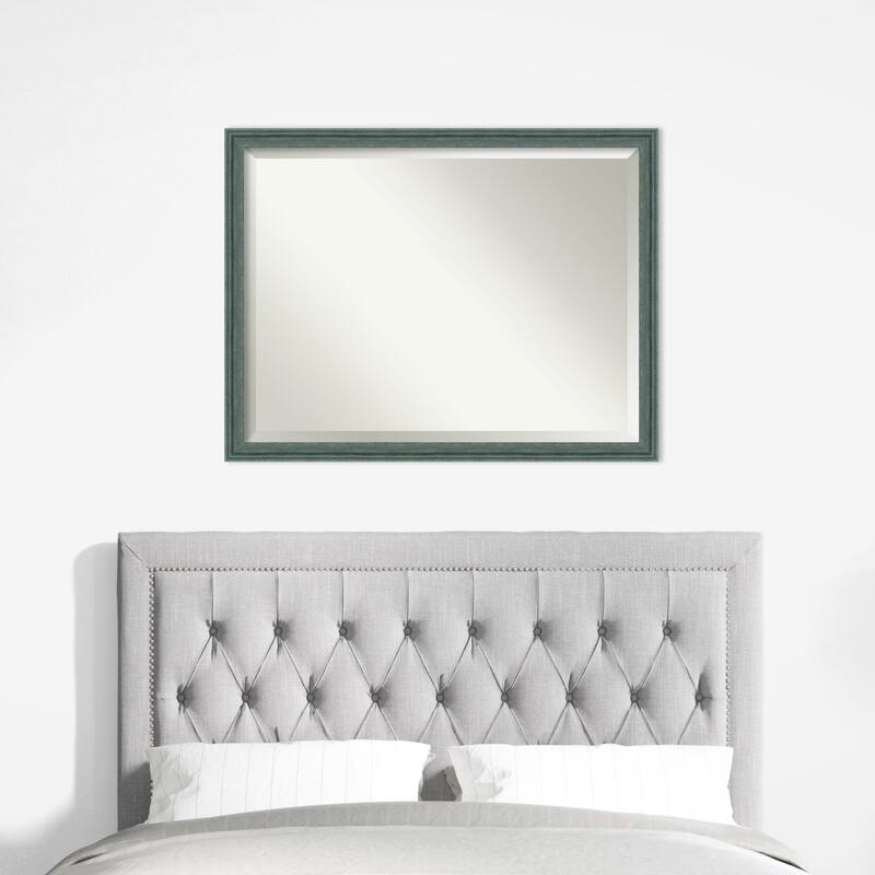 Upcycled Beveled Wood Framed Wall Mirror
