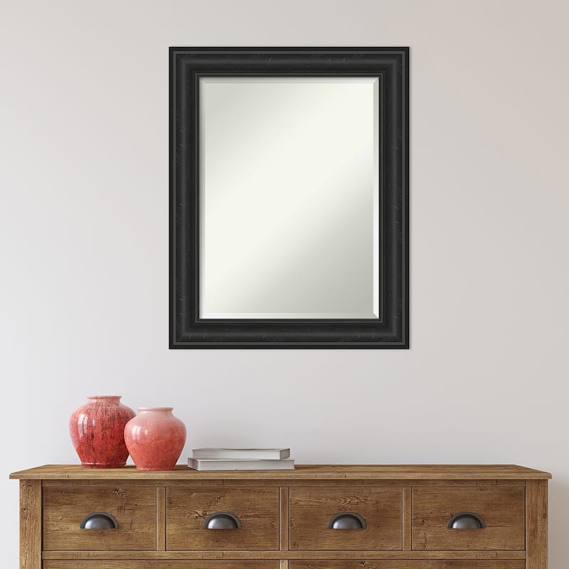 Beveled Wall Mirror - Shipwreck Black Frame