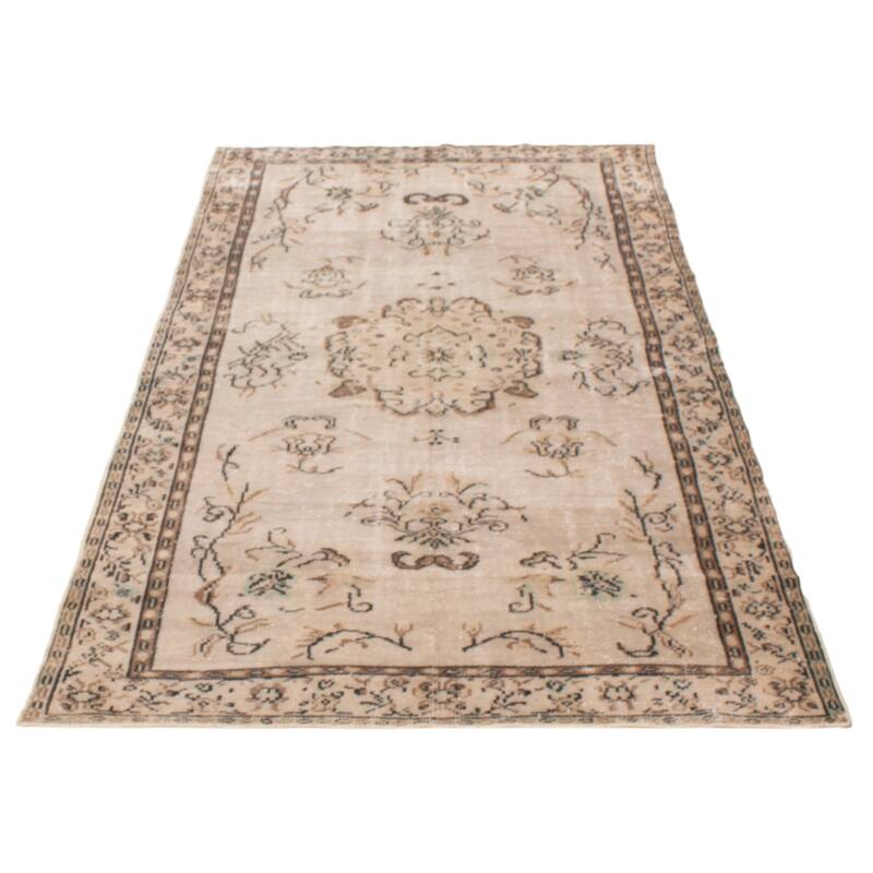 ECARPETGALLERY Hand-knotted Antalya Vintage Grey Wool Rug - 5'7 x 9'9