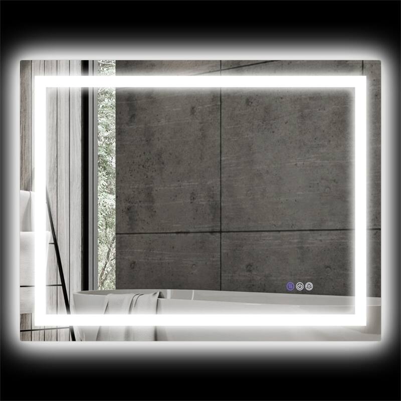 Clear Glass LED Vanity Mirror with Aluminum Frame, Defog and Touch Control - 39"