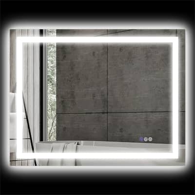 Clear Glass LED Vanity Mirror with Aluminum Frame, Defog and Touch Control