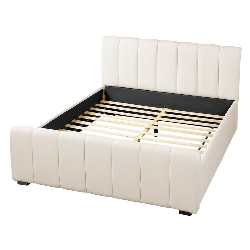 Christopher Knight Home - Elowen Modern Upholstered Bed Frame with Thick Padded Headboard