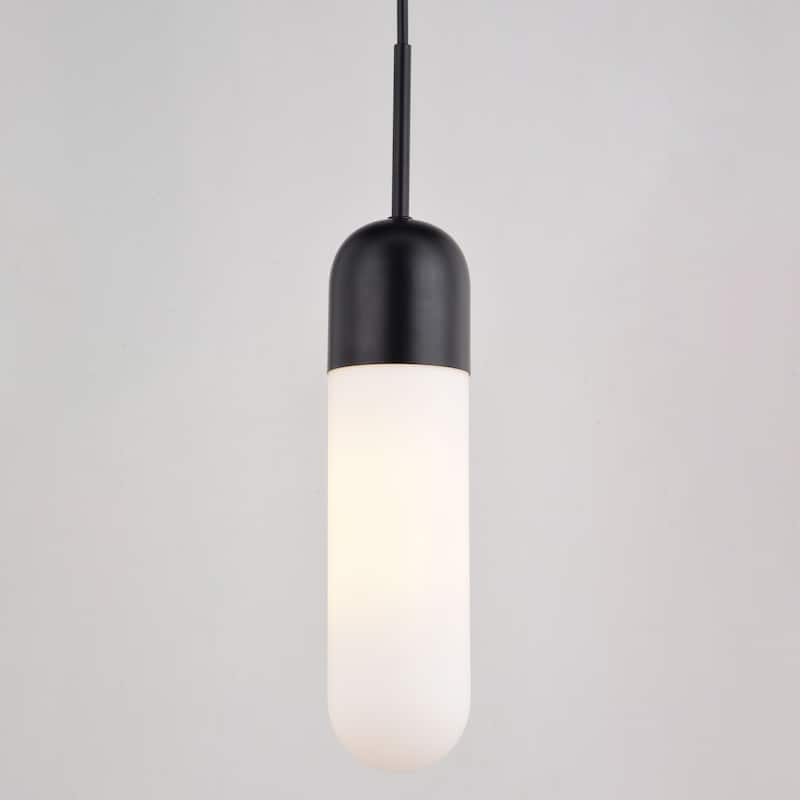 Thalia Contemporary Mini Pendant Ceiling Light White Pill Glass