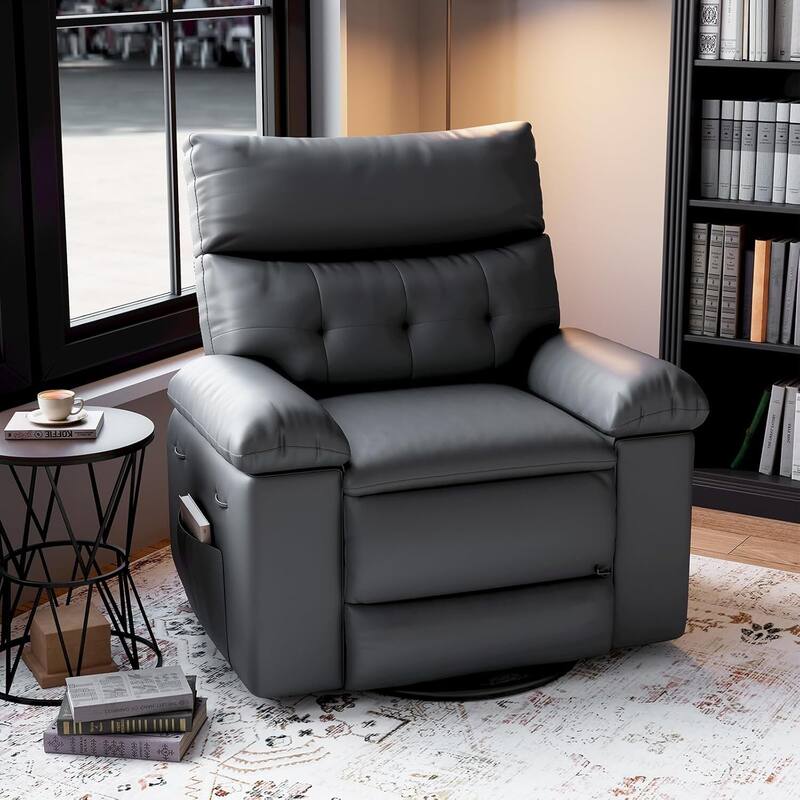 360 Swivel Rocking Chair Massage Recliner Sofa Chair for Living Room, Nursery - Grey