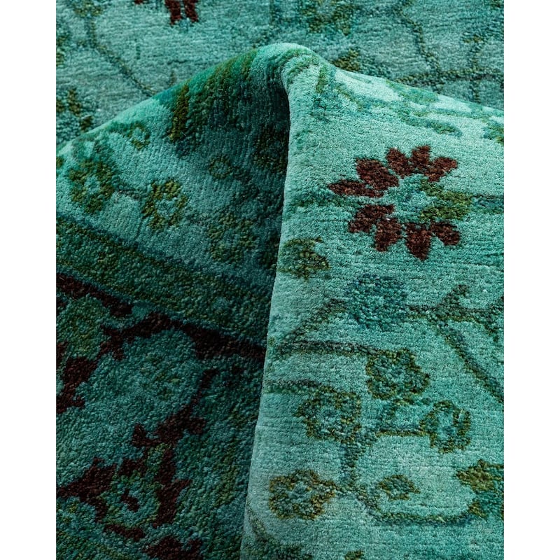 Contemporary Overdyed Wool Hand Knotted Runner - 2' 8" x 14' 4"
