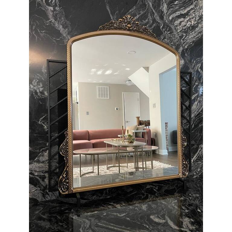 French Style Large Gold Mirror, Wood Frame Mirror