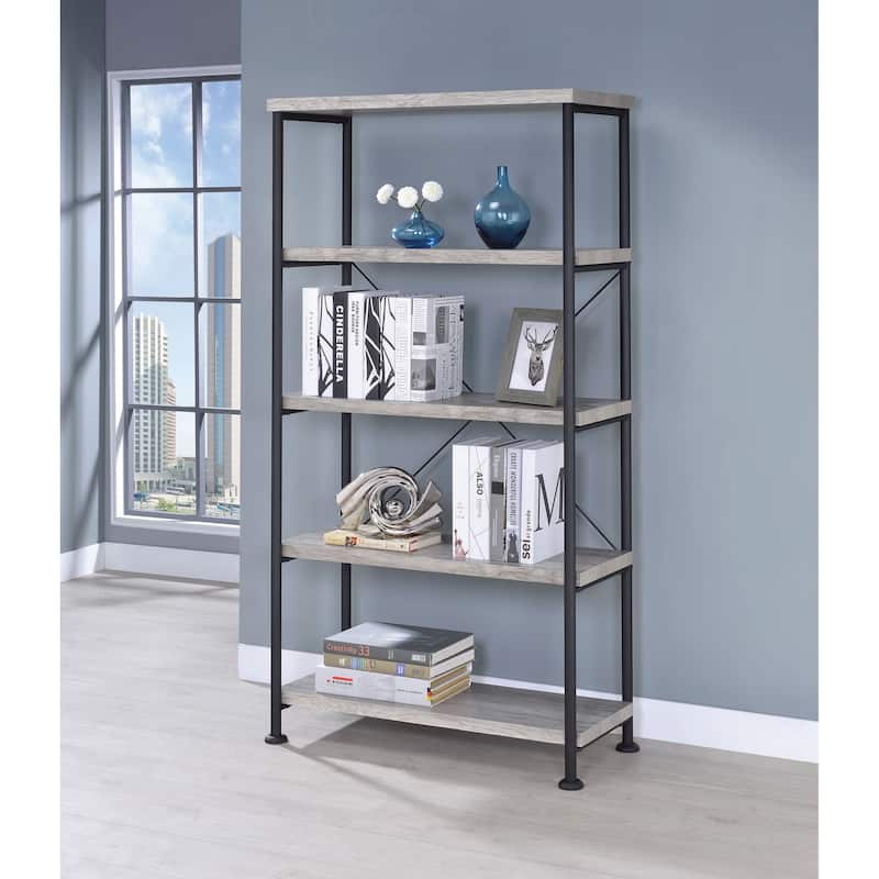 Virginia Industrial 4-shelf Bookcase