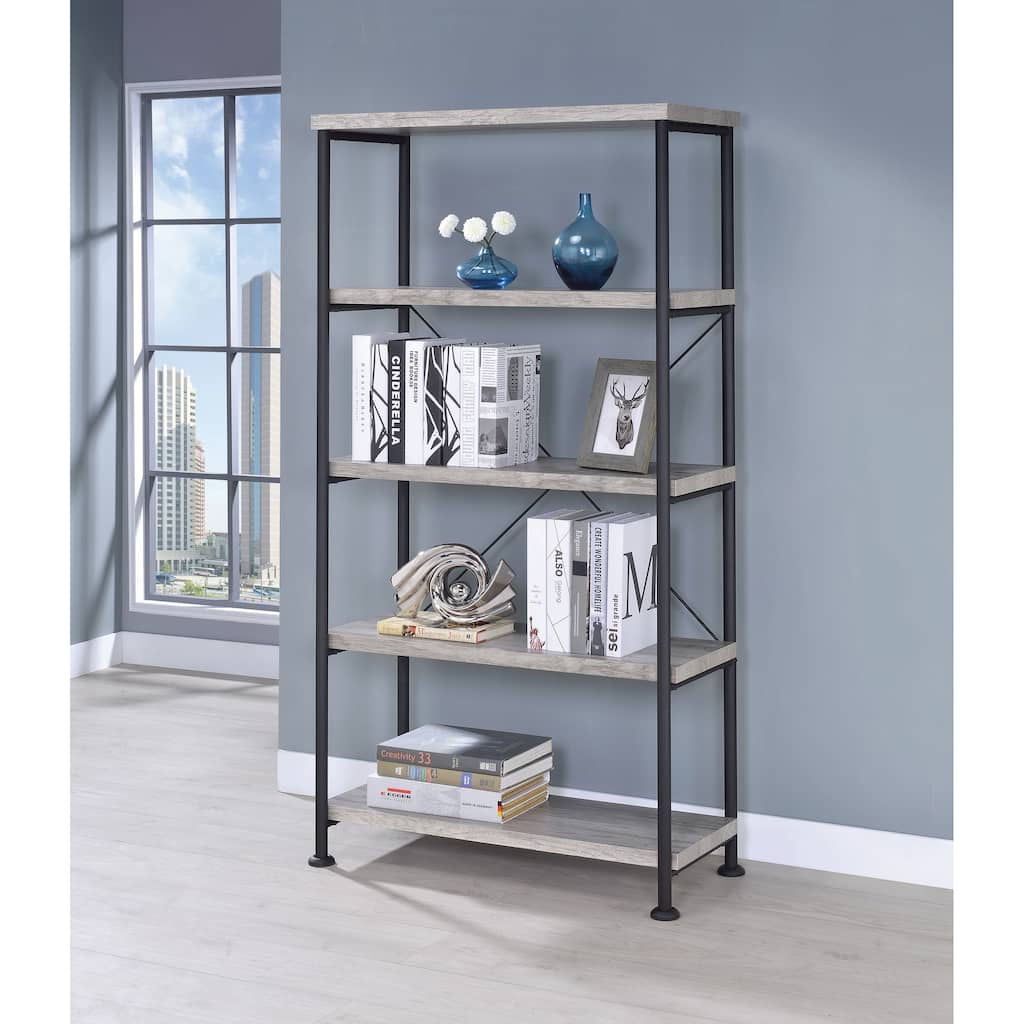 Virginia Industrial 4-shelf Bookcase