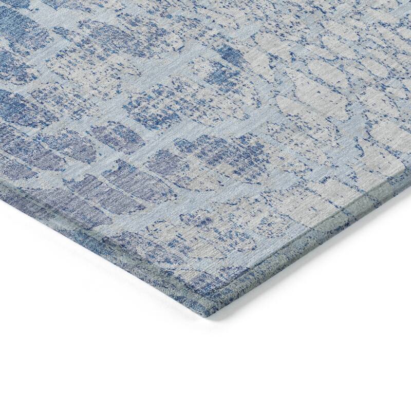 Machine Washable Indoor/ Outdoor Modern Cobble Chantille Rug