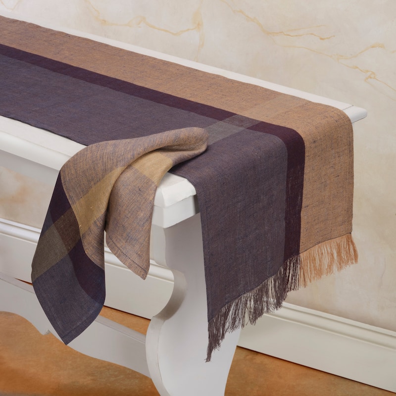 SERENE 100% Flax Linen Table Runner | Handmade | Fairtrade | Upcycled | Nature-Inspired Decor by Sustainable Threads