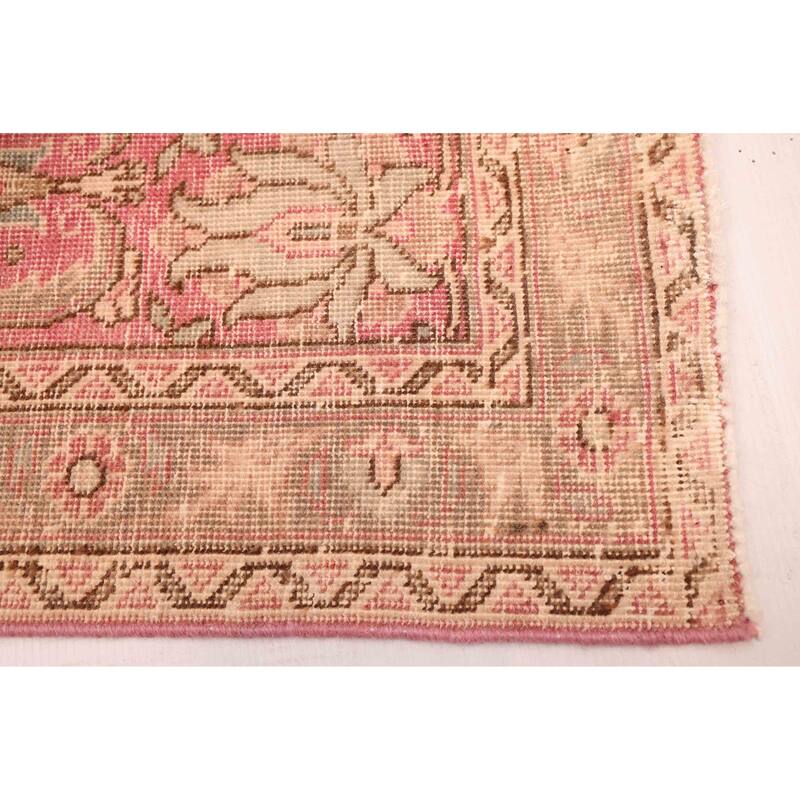ECARPETGALLERY Hand-knotted Antalya Vintage Dark Pink Wool Rug - 9'11 x 12'10