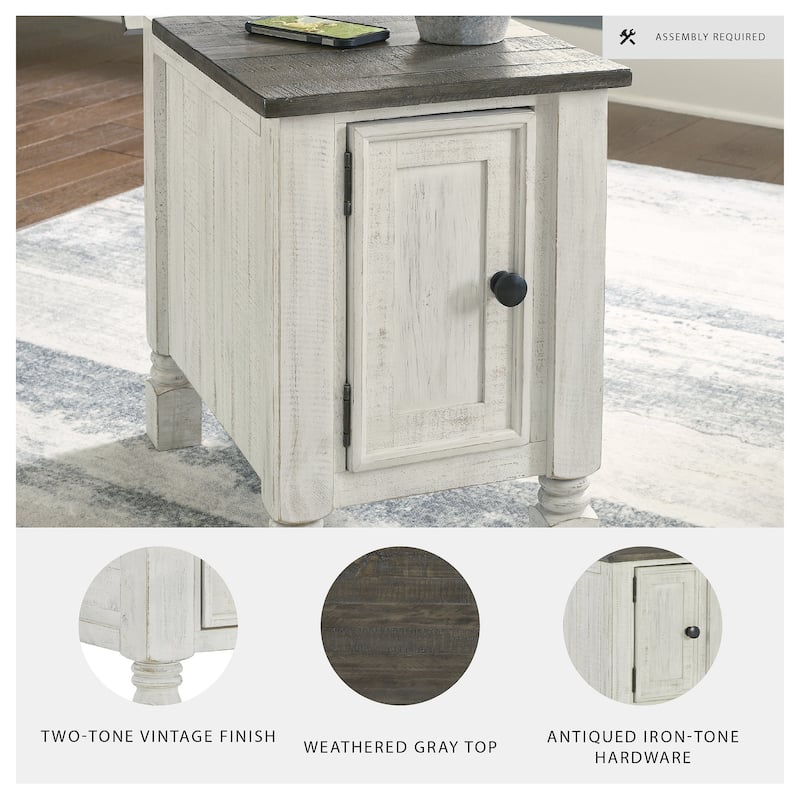 Ashley Furniture Havalance White/Gray Chair Side End Table - 16"W x 24"D x 23"H