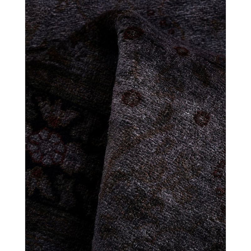 Fine Vibrance, One-of-a-Kind Hand-Knotted Runner Rug - Brown, 3' 1" x 9' 2" - 3' 1" x 9' 2"