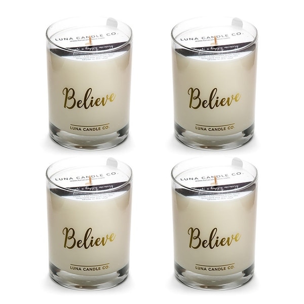 Pine Balsam Candle, Soy Wax, Hints of Evergreen & Fir Needle (4 Pack)
