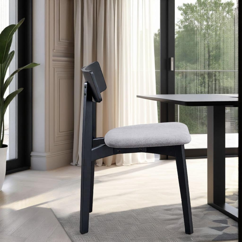 Rory Dining Side Chair Set of 2, Low Curved Back, Scandinavian Black