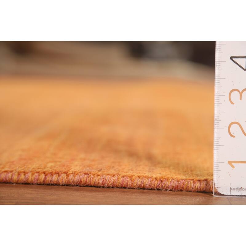 Modern Orange Gabbeh Oriental Area Rug Hand-Knotted Wool Carpet - 5'2" x 7'10"