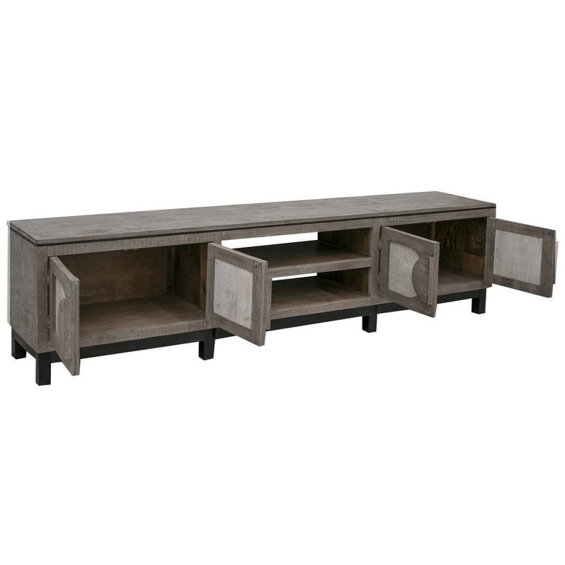 Malta 4 doors and Shelves TV Stand - 92.50" - Gray Finish
