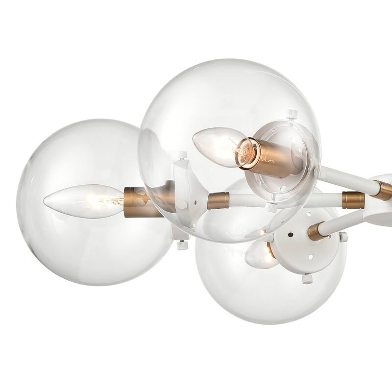 Boureaux Metal and Glass Orb Chandelier