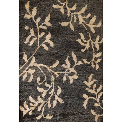 Nature Print Abstract Area Rug Handmade Jute Carpet - 5'6" x 7'6"