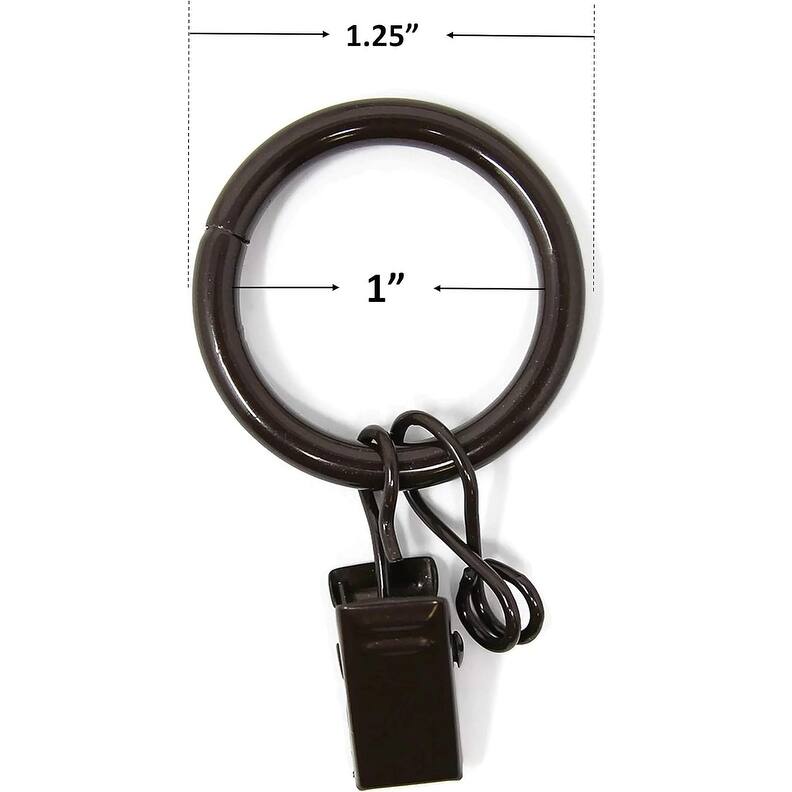 40PCS Solid Metal Window Drapery Curtain Panel Ring with Eyelet, 1" Inner Diameter, Fits Up to 3/4" Rod Multicolor