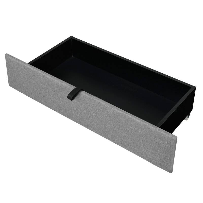 Queen Size Upholstered Bed with Storage Headboard,Platform Bed with Trundle,2 Drawers and Charging Station