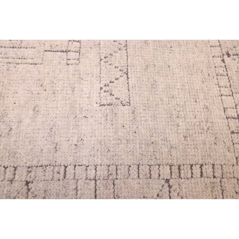 ECARPETGALLERY Hand-knotted Tangier Light Grey Wool Rug - 5'1 x 7'11
