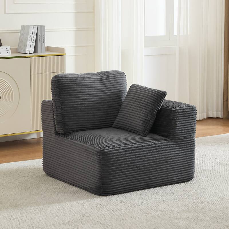 Couch Modular Sectional Sofa with Plush Corduroy No Assembly Required