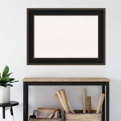 Mezzanine Espresso Wood Framed White Corkboard Bulletin Board