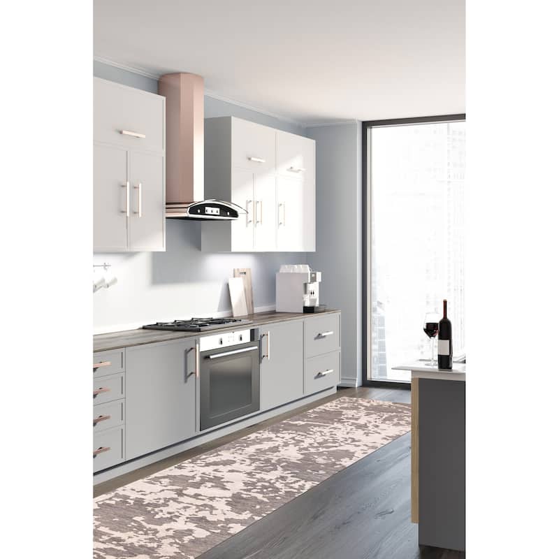 ECARPETGALLERY Hand-knotted Legacy Dark Grey Silk, Wool Rug - 2'5 x 12'3